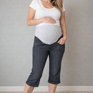 Thyme size xs Gray and Black Baby bump Maternity Jeans/Capris, pregnancy